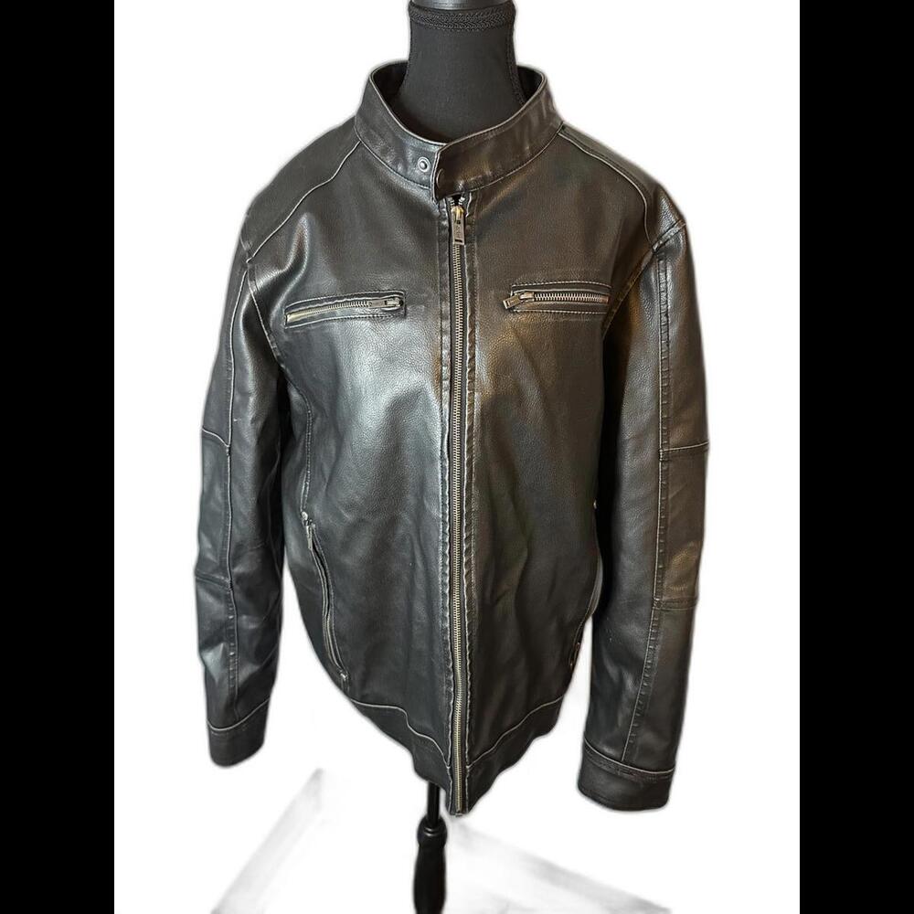 Vintage Men’s GUESS leather Bomber Size Large - Picture 1 of 6